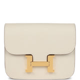 Hermes Constance Slim Wallet Craie Epsom Gold Hardware