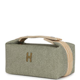 Hermes Bride-A-Brac PM Vert Foret H Natte Canvas and Wool Palladium Hardware