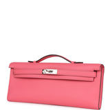 Hermes Kelly Cut Rose Azalee Swift Palladium Hardware