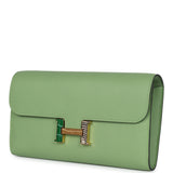 Hermes Constance Wallet To Go Vert Criquet Epsom Marquette Gold Hardware