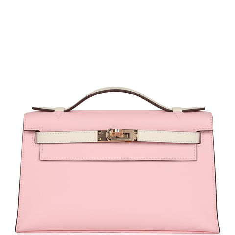 Hermes Special Order (HSS) Kelly Pochette Rose Sakura and Nata Swift Rose Gold Hardware