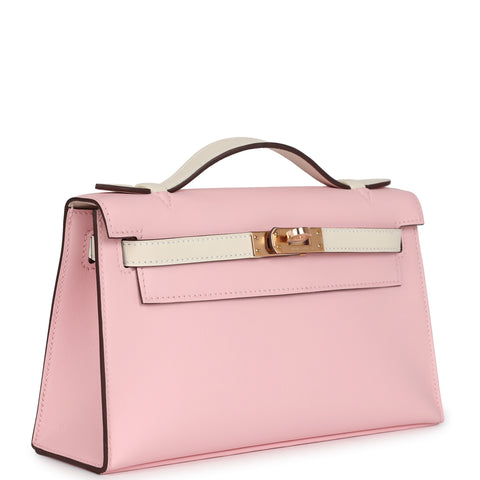 Hermes Special Order (HSS) Kelly Pochette Rose Sakura and Nata Swift Rose Gold Hardware