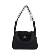 Hermes Lindy 26 Black Clemence Gold Hardware