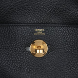 Hermes Lindy 26 Black Clemence Gold Hardware