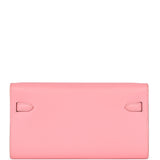 Hermes Kelly Wallet To Go Rose Confetti Epsom Palladium Hardware