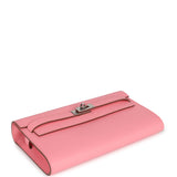 Hermes Kelly Wallet To Go Rose Confetti Epsom Palladium Hardware