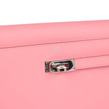 Hermes Kelly Wallet To Go Rose Confetti Epsom Palladium Hardware