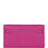 Hermes Kelly Wallet To Go Rose Pourpre Chevre Mysore Palladium Hardware