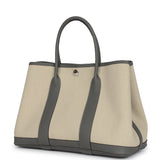 Hermes Garden Party 30 Gris Meyer Negonda and Beton Military Canvas Palladium Hardware