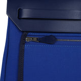 Hermes Herbag Zip PM 31 Bleu Bill Toile Militaire Canvas and Bleu Saphir Vache Hunter Palladium Hardware