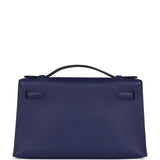 Hermes Kelly Pochette Bleu Encre Swift Palladium Hardware