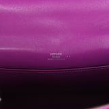 Pre-owned Hermes Kelly Pochette Violet Shiny Niloticus Crocodile Palladium Hardware