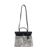 Hermes Herbag Zip Pegase Pop PM 31 Ecru Toile H Canvas and Black Hunter Palladium Hardware