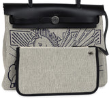 Hermes Herbag Zip Pegase Pop PM 31 Ecru Toile H Canvas and Black Hunter Palladium Hardware