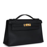 Hermes Kelly Pochette Black Swift Gold Hardware