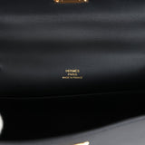 Hermes Kelly Pochette Black Swift Gold Hardware