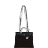 Hermes Herbag Zip 31 PM Ebene Toile H Canvas & Black Hunter Palladium Hardware