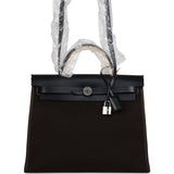 Hermes Herbag Zip 31 PM Ebene Toile H Canvas & Black Hunter Palladium Hardware