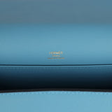 Hermes Geta Blue Jean Chevre Mysore Gold Hardware