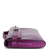 Hermes Kelly Cut Ultraviolet Shiny Porosus Crocodile Palladium Hardware