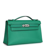 Hermes Kelly Pochette Vert Vertigo Swift Palladium Hardware