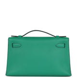 Hermes Kelly Pochette Vert Vertigo Swift Palladium Hardware