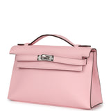 Hermes Kelly Pochette Rose Sakura Swift Palladium Hardware