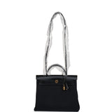 Hermes Herbag Zip 31 PM Black Toile H Canvas and Black Hunter Gold Hardware