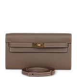 Hermes Kelly Wallet To Go Etoupe Evercolor Gold Hardware