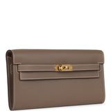 Hermes Kelly Wallet To Go Etoupe Evercolor Gold Hardware