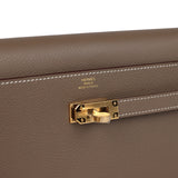 Hermes Kelly Wallet To Go Etoupe Evercolor Gold Hardware