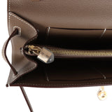 Hermes Kelly Wallet To Go Etoupe Evercolor Gold Hardware