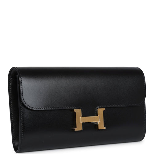 Hermes Constance Wallet To Go Black Box Gold Hardware