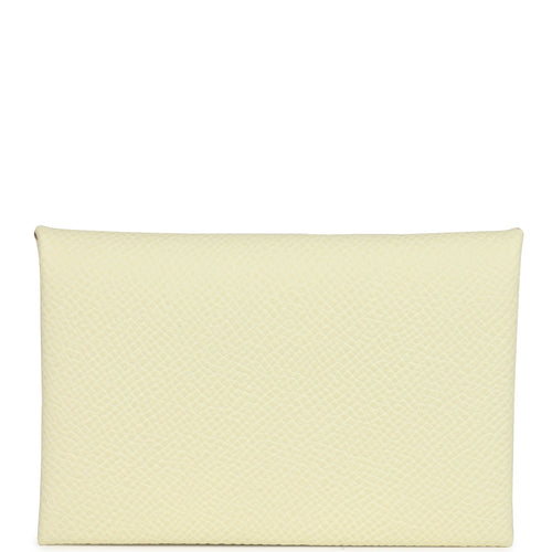 Hermes Calvi Card Holder Jaune Milton Epsom Palladium Hardware