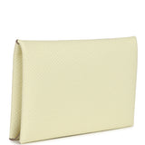 Hermes Calvi Card Holder Jaune Milton Epsom Palladium Hardware