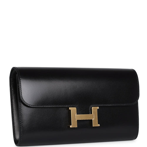 Hermes Rock Constance Wallet To Go Black Box Gold Hardware