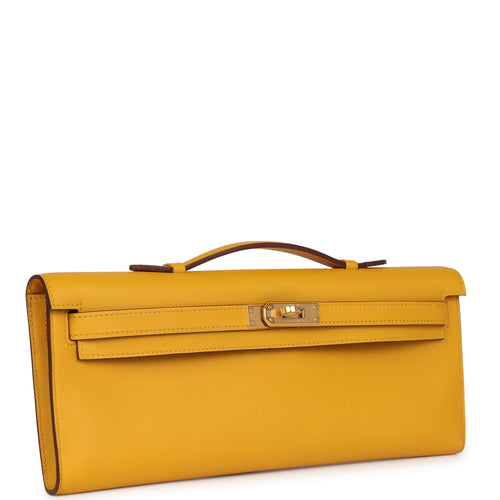 Hermes Kelly Cut Jaune Ambre Swift Gold Hardware