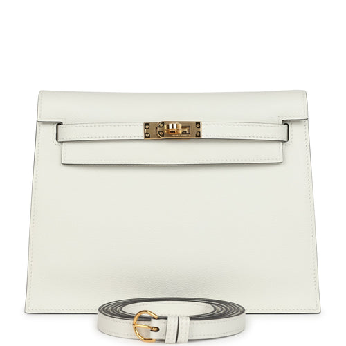 Hermes Kelly Danse White Evercolor Verso Gold Hardware