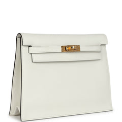 Hermes Kelly Danse White Evercolor Verso Gold Hardware