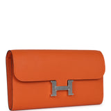 Hermes Constance Wallet To Go Orange Epsom Palladium Hardware