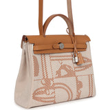 Hermes Herbag Zip PM 31 "Brides de Gala" Natural Sable Berline Hunter and Ecru Toile H Canvas Palladium Hardware