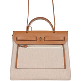 Hermes Herbag Zip PM 31 "Brides de Gala" Natural Sable Berline Hunter and Ecru Toile H Canvas Palladium Hardware