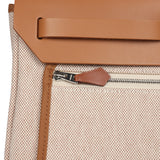 Hermes Herbag Zip PM 31 "Brides de Gala" Natural Sable Berline Hunter and Ecru Toile H Canvas Palladium Hardware