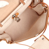 Hermes Herbag Zip PM 31 "Brides de Gala" Natural Sable Berline Hunter and Ecru Toile H Canvas Palladium Hardware