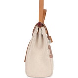 Hermes Herbag Zip PM 31 "Circuit 24" Ecru Toile H Canvas and Naturel Sable Hunter Lacquered Palladium Hardware