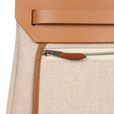 Hermes Herbag Zip PM 31 "Circuit 24" Ecru Toile H Canvas and Naturel Sable Hunter Lacquered Palladium Hardware