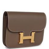 Hermes Constance Slim Wallet Etoupe Evercolor Gold Hardware