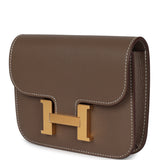 Hermes Constance Slim Wallet Etoupe Evercolor Gold Hardware