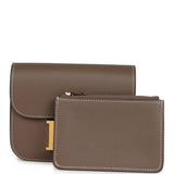 Hermes Constance Slim Wallet Etoupe Evercolor Gold Hardware