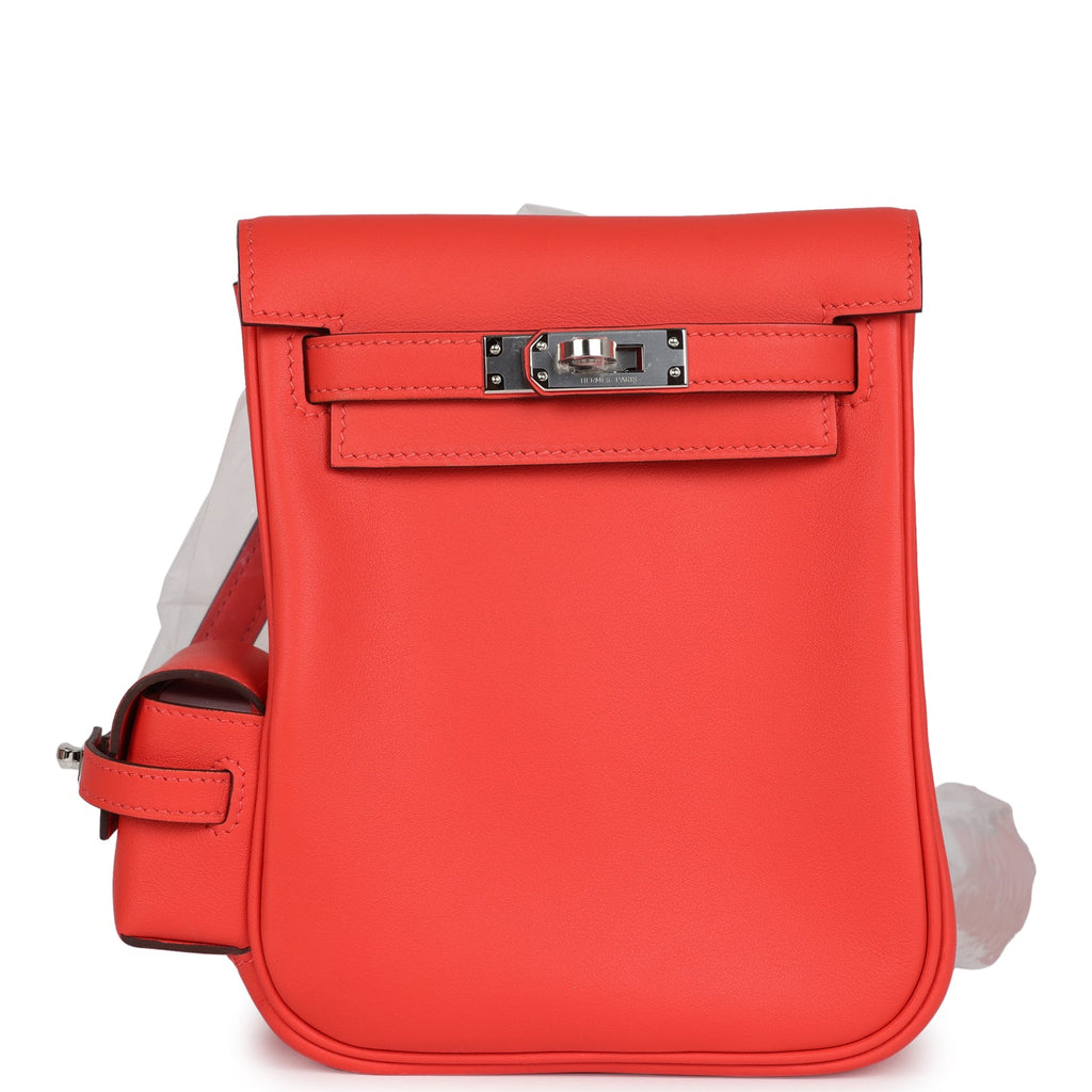 Hermes Mini Kelly Jump Backpack Orange Field Swift Palladium Hardware Hermes Mini Kelly Jump Backpack Orange Field Swift Palladium Hardware